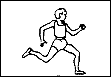 athlete clipart black and white