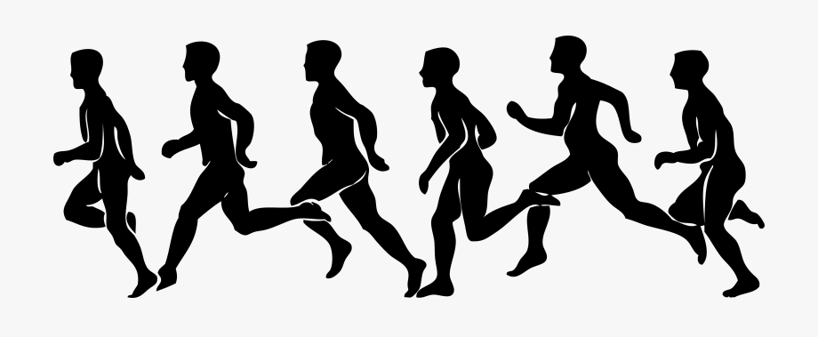 People running group clip. Runner clipart trail run