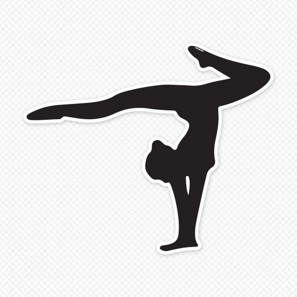 Athlete clipart gymnastics. Silhouette wall decal clip