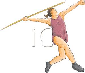 Athlete clipart javelin. A female throwing royalty