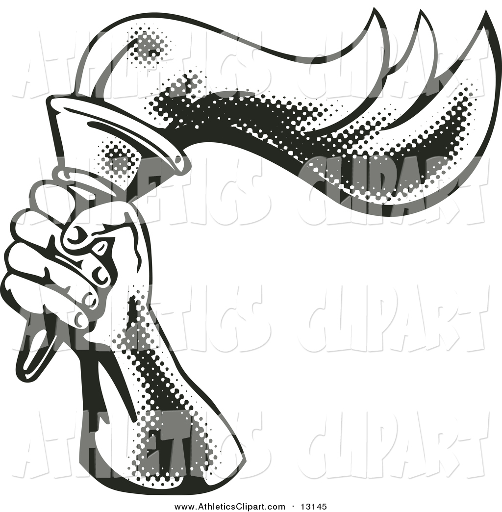 Clip art of a. Athletic clipart black and white