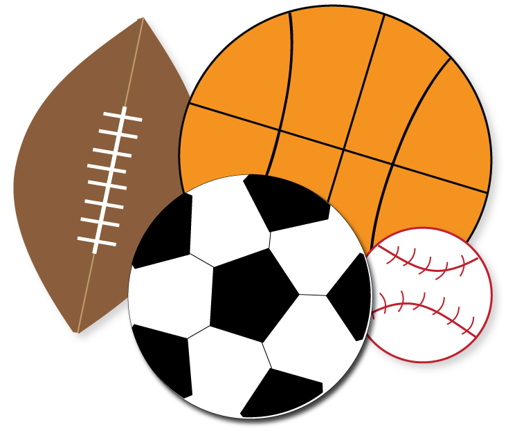 Free sports for parties. Clipart rocket football
