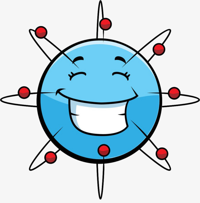 Atom clipart. Atomic smiling illustration smile