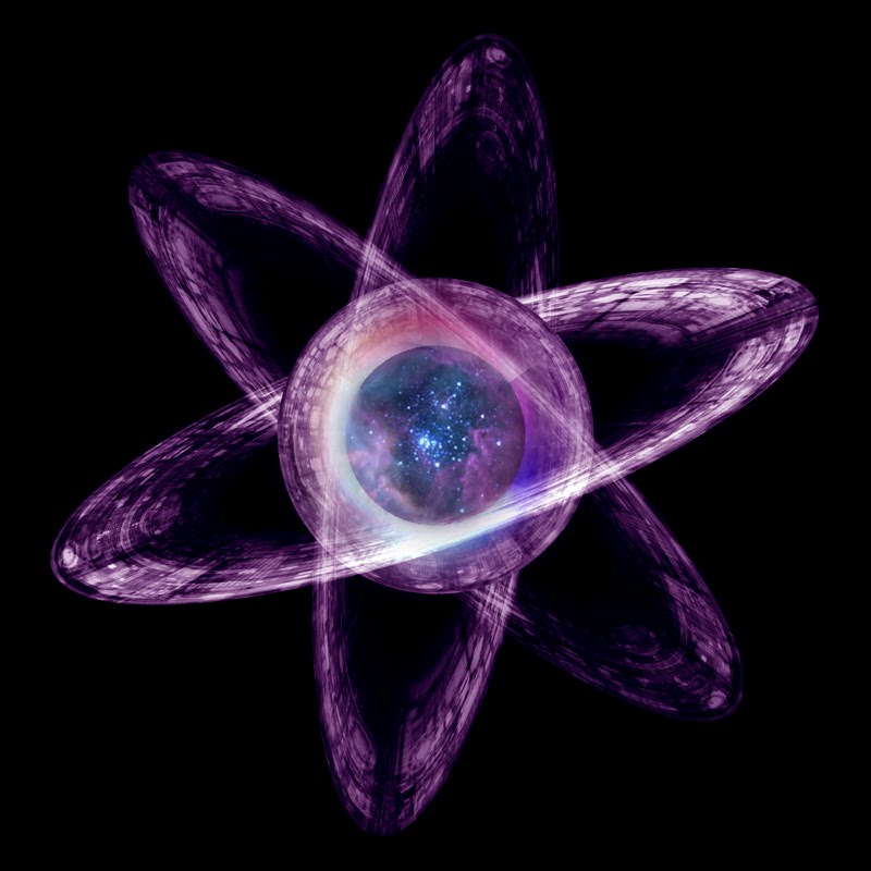atom clipart purple