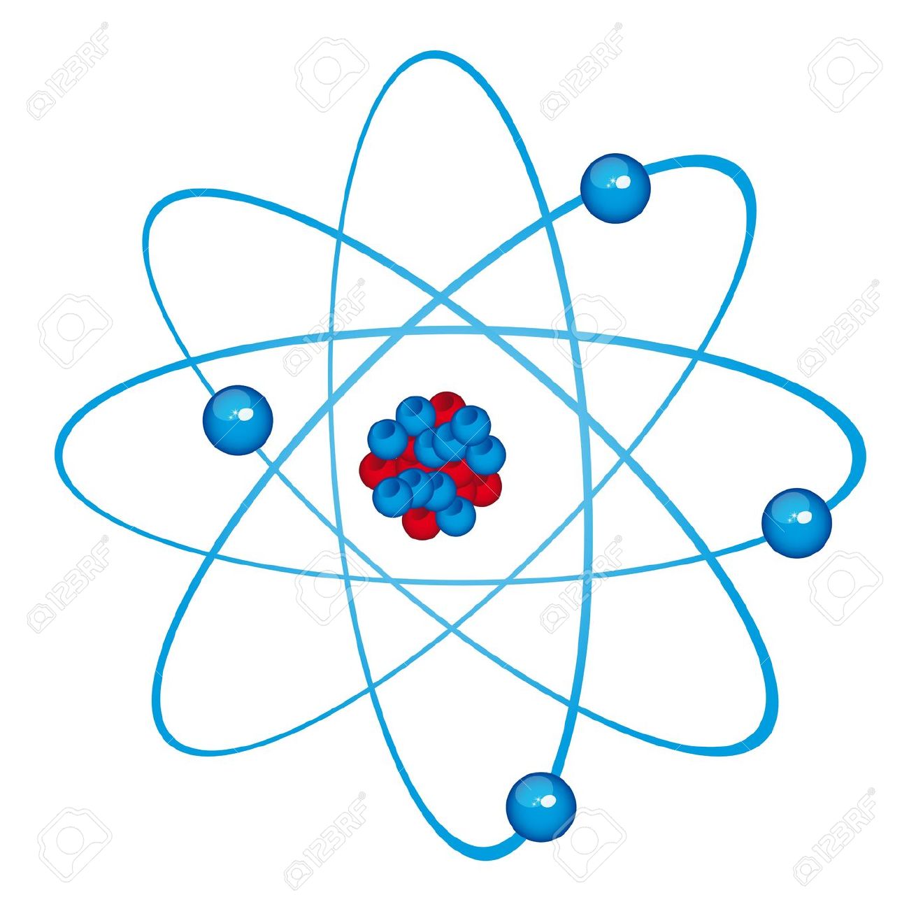 Atom clipart vector. Blue clipground isolated over
