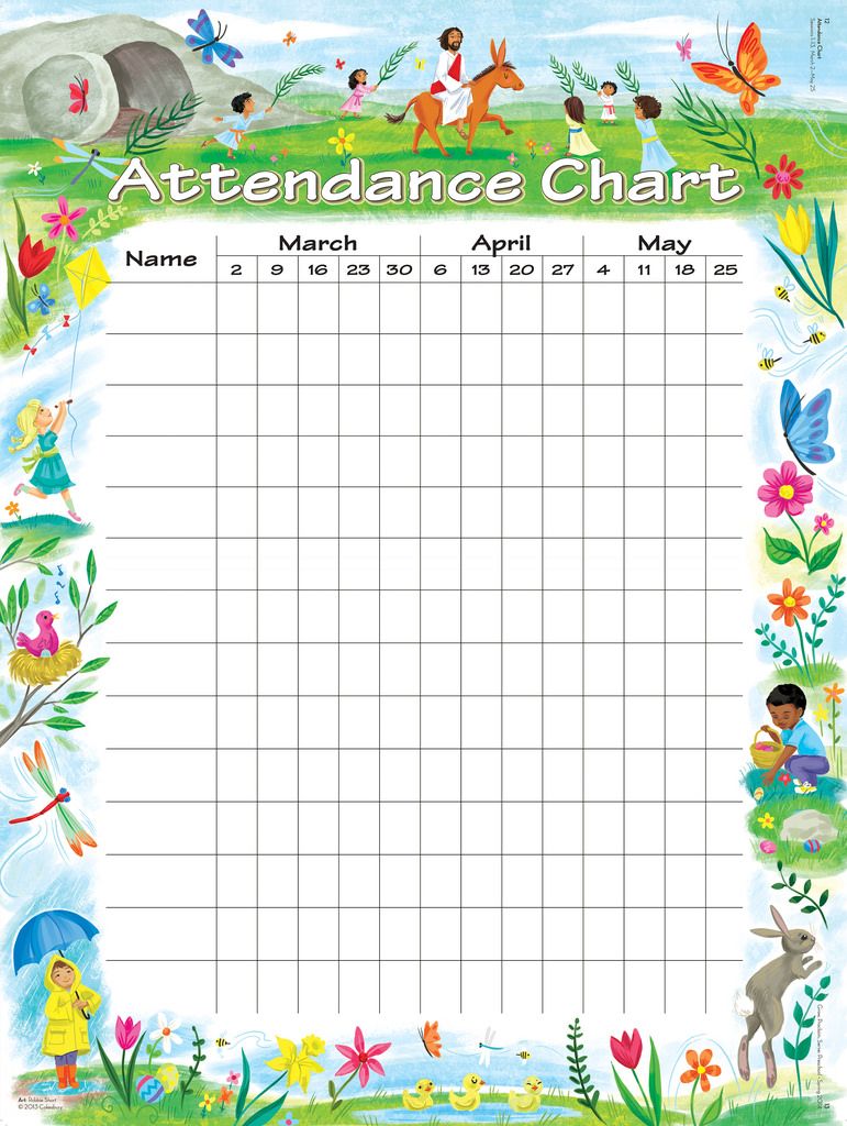 Attendance clipart attendance chart. And