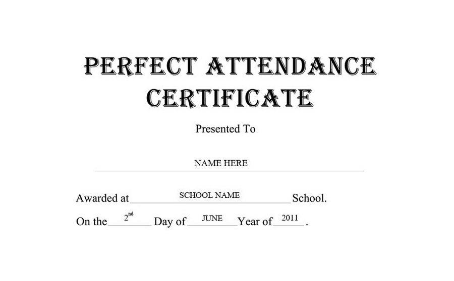 Attendance clipart black and white. Perfect certificate free templates