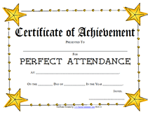 Attendance clipart border. Printable perfect awards school