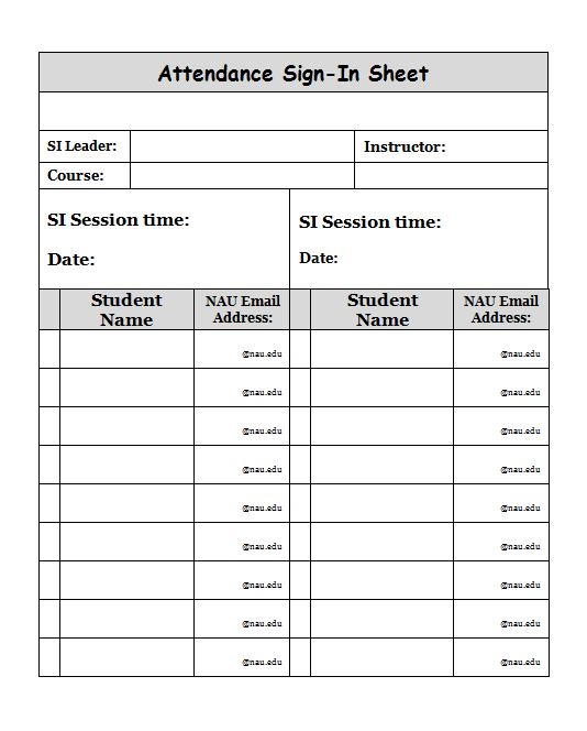 attendance clipart information sheet