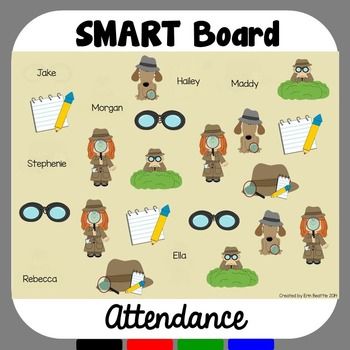 Attendance clipart instruction. Smart board detectives boards