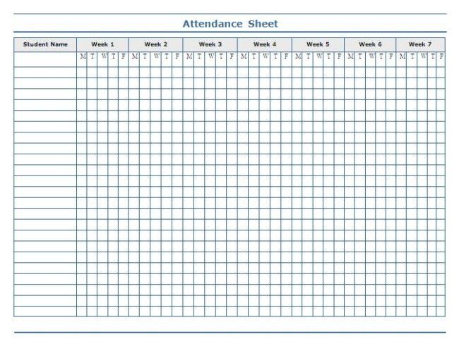 Attendance clipart summary report. Minimalist template of weekly