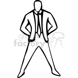 Black and white man. Attention clipart drawing