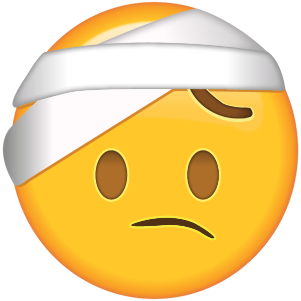 Positive clipart emoji. Got a bad headache