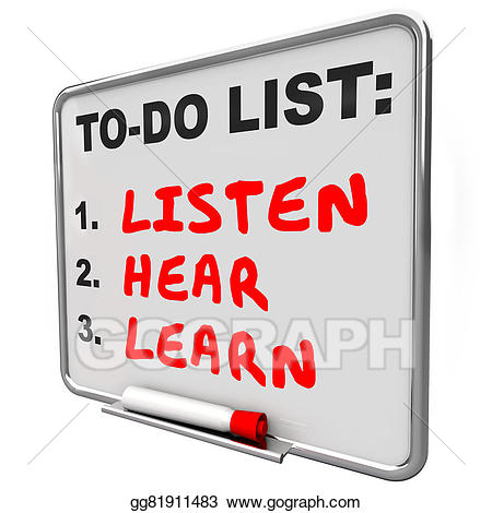 Attention clipart paying attention. Stock illustration listen hear
