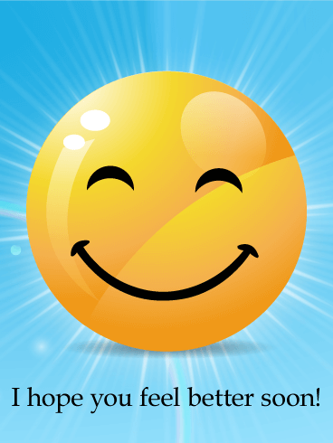 Attention clipart smiley face. Big get well card