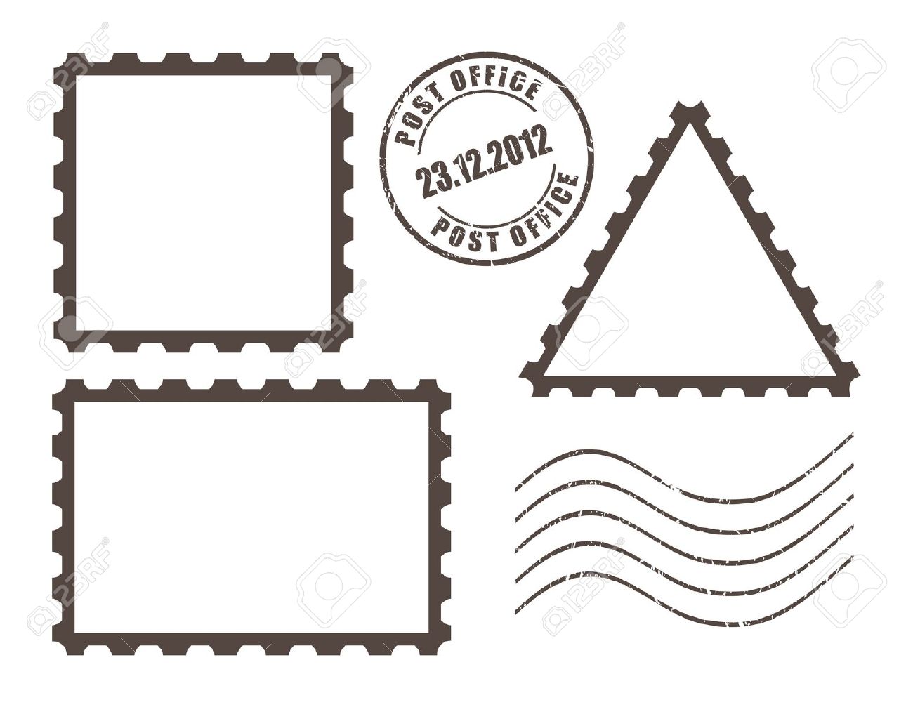Attention clipart stamp. Post office stamps 