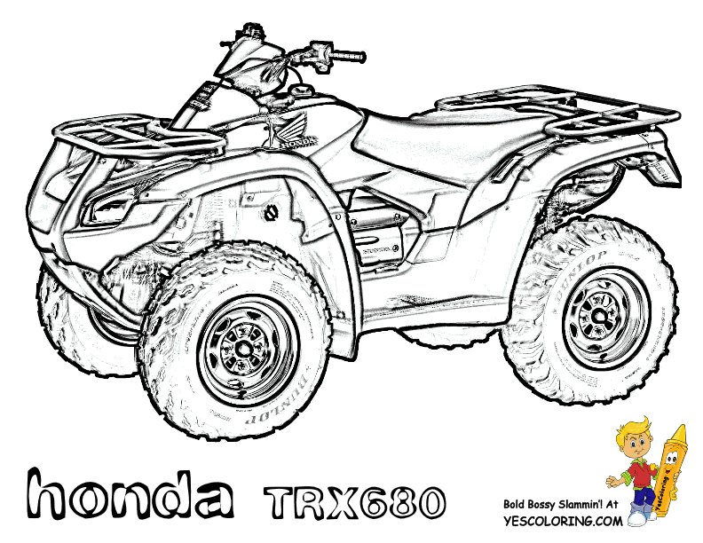 Free printable pages atvs. Atv clipart coloring page