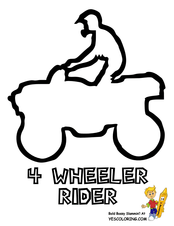 Atv clipart drawing. Coloring pages free wheeler
