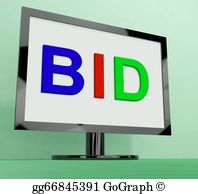Online stock illustration gg. Auction clipart bid