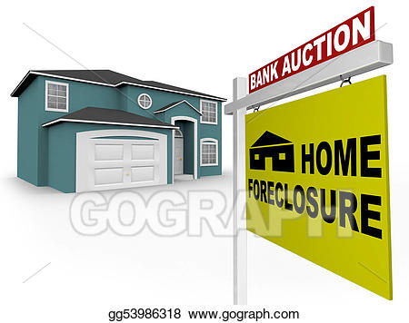 Auction clipart foreclosure. Stock illustration home sign
