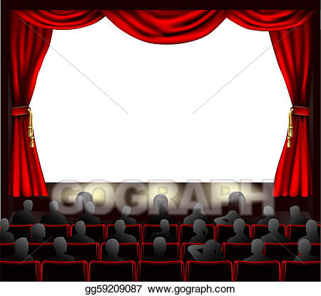 Audience clipart cinema. Vector illustration with stock