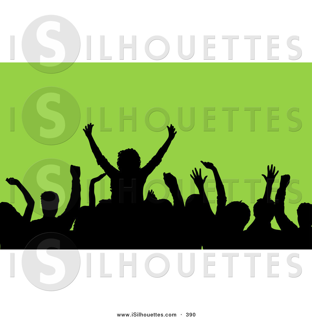 Crowd of people silhouette. Audience clipart cricket