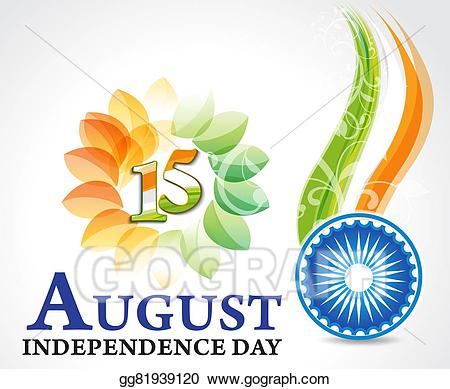 August clipart background. Stock illustration indian independence