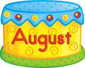 August clipart birthday cake. 