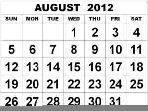 August clipart calendar. Free images at clker