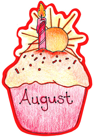 august clipart cupcake
