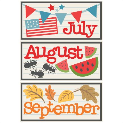  best svg months. August clipart cute