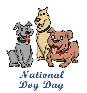 National calendar history facts. August clipart dog day