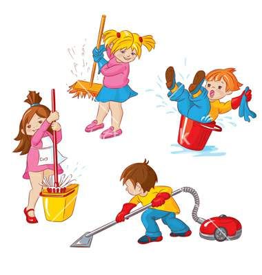 Clean playroom kids cleaning. Clipart kid