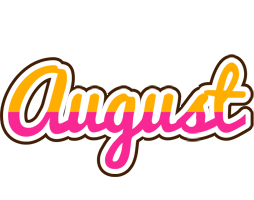 Month names logo generator. August clipart name