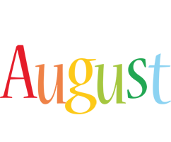 Month names logo generator. August clipart name