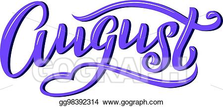August clipart name. Clip art vector cute