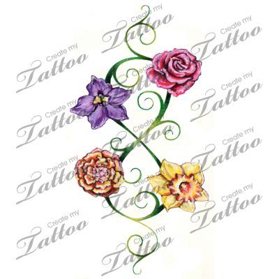 August clipart vine. Birth month flowers february