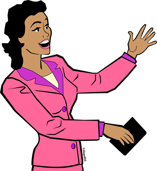 speakers clipart lady