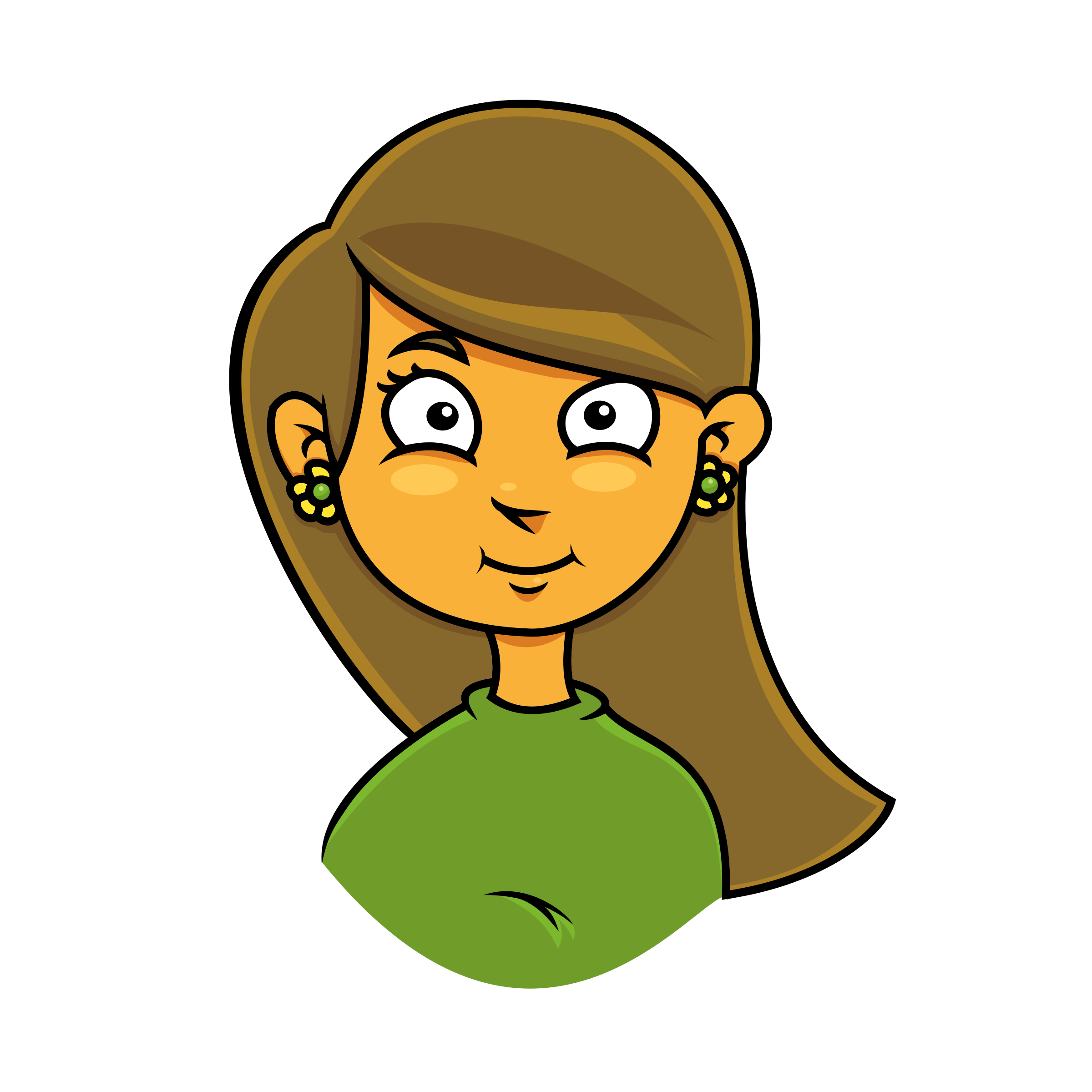 Clipart face family. Of a girl smiling