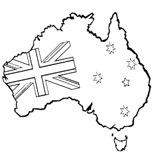 australia clipart black and white