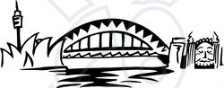 Australia clipart bridge. Illustration of the arched