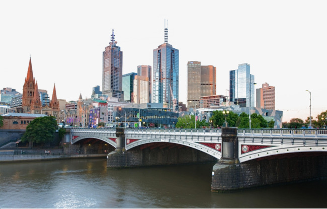 Melbourne city scene river. Australia clipart bridge