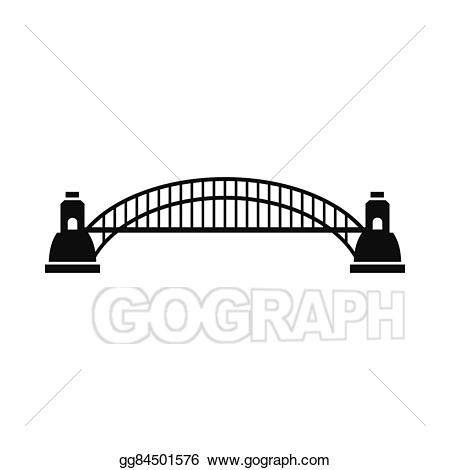 Vector art sydney harbour. Australia clipart bridge