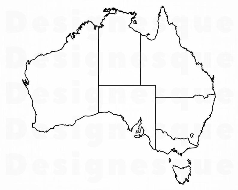 Svg map files for. Australia clipart outline