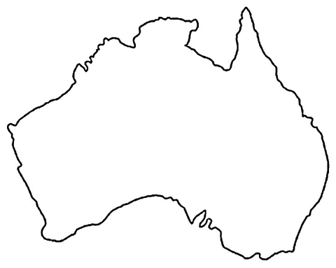 Map of coloring page. Australia clipart outline