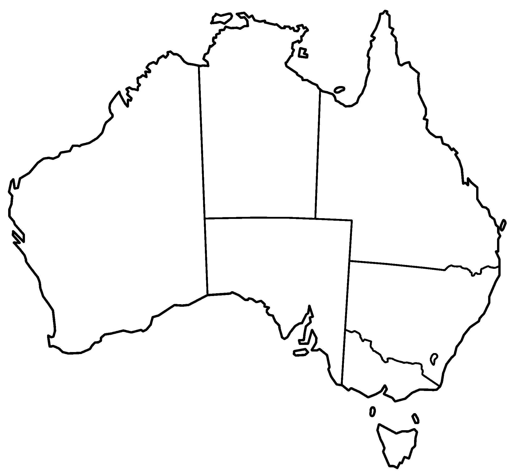 Correct state maps blank. Australia clipart plain