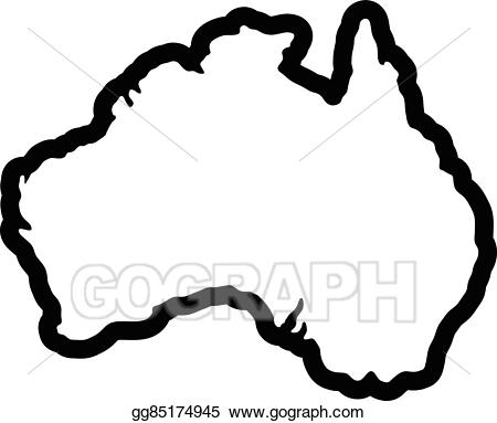 Australia clipart shape. Vector illustration map geography