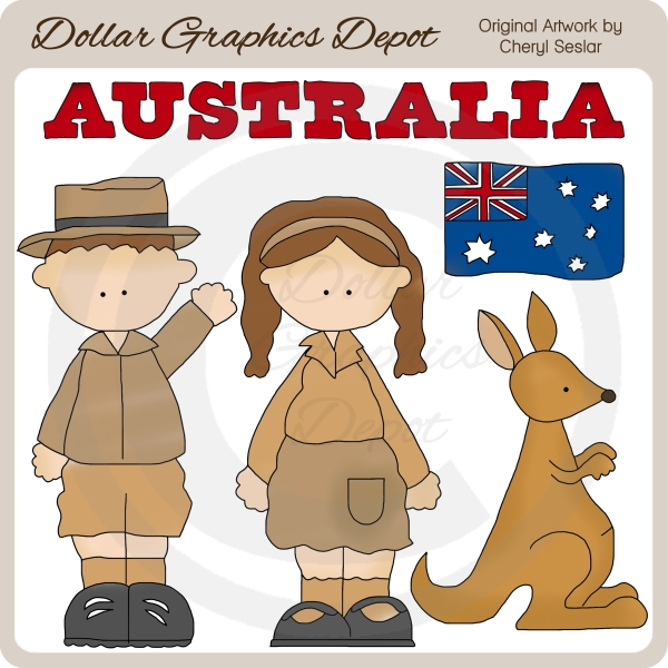 australia clipart stylised