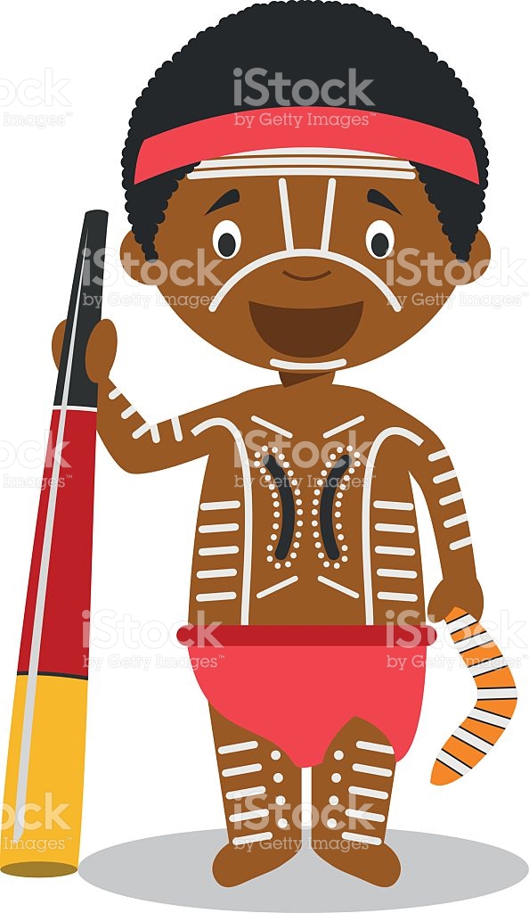 Aboriginal group clothing pencil. Australia clipart vector