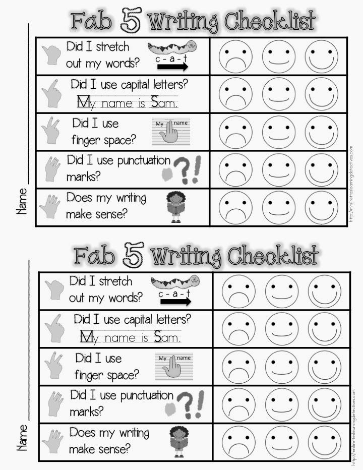 author clipart checklist student